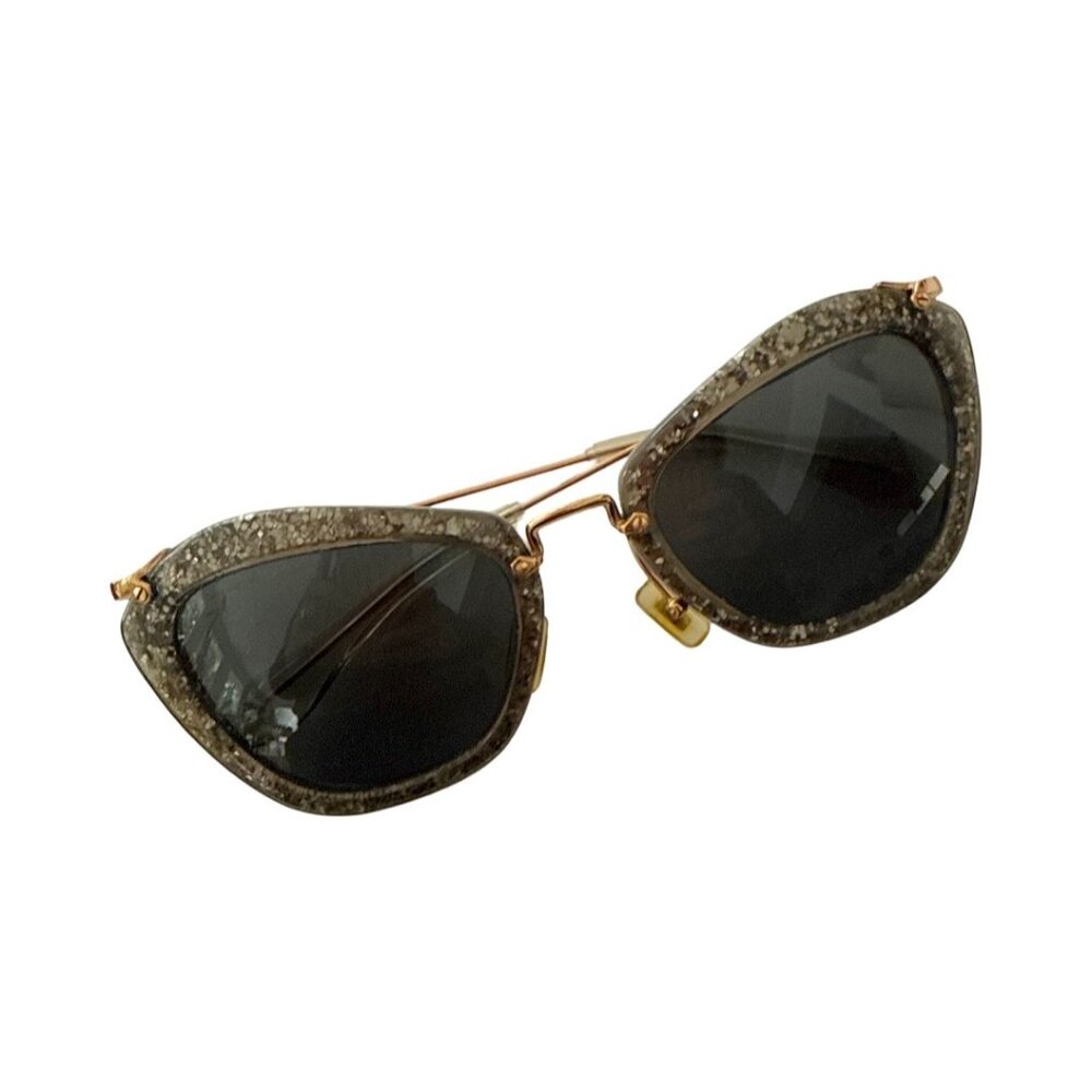 Miu Miu glitter gold cat eye sunglasses